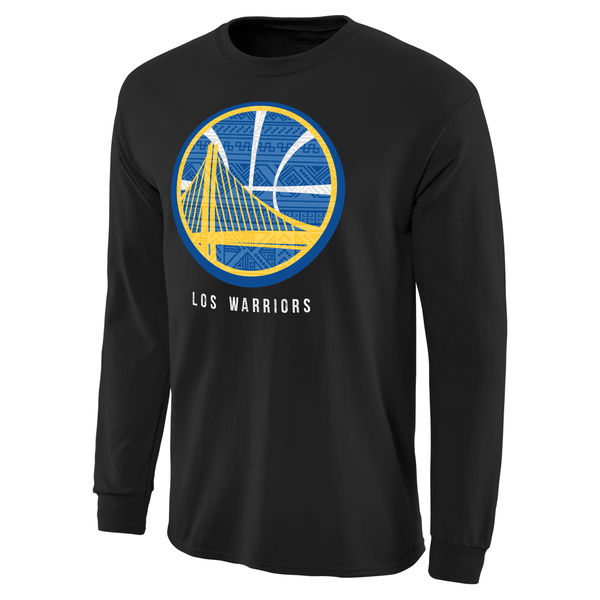 NBA Men Golden State Warriors Noches Enebea Long Sleeve TShirt  Black